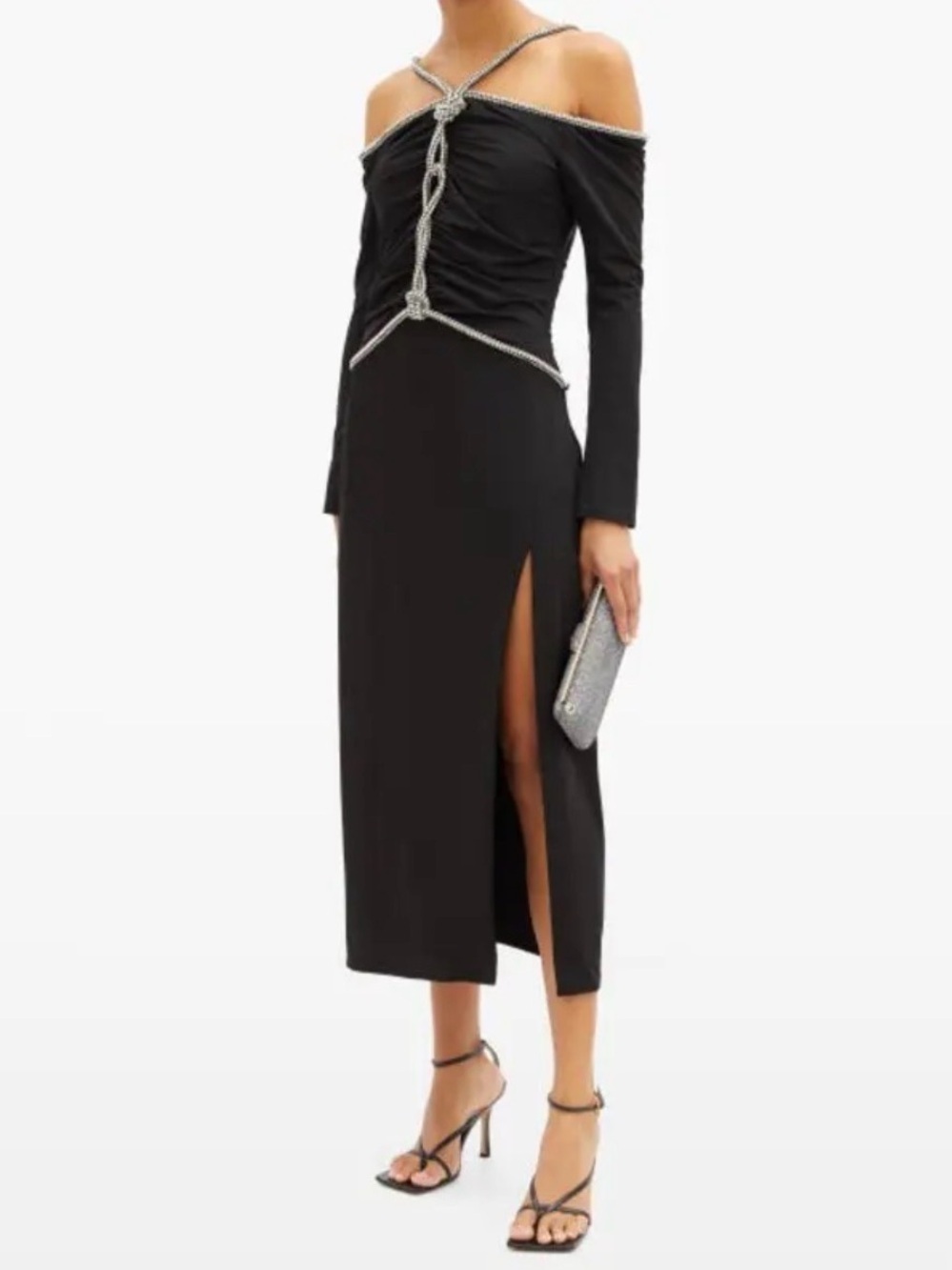 ALTUZARRA Natsuko Crystal-Rope Ruched Jersey Midi Dress